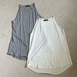 Two Tank Tops Gray and White